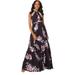 Krisp Womens/Ladies Floral Open Back Maxi Dress - Black - Black - S