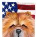 Caroline's Treasures 11" x 15 1/2" Polyester Chow Chow Dog American Flag Garden Flag 2-Sided 2-Ply