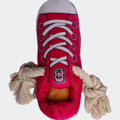 American Pet Supplies Squeaking Comfort Plush Sneaker Dog Toy - Pink