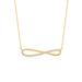 Genevive Genevive 14k Gold Plated with Diamond Cubic Zirconia Infinity Symbol Ribbon Pendant Necklace in Sterling Silver - Gold