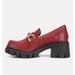 Rag & Co Evangeline Chunky Platform Loafers In Burgundy - Red