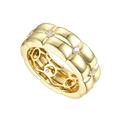Rachel Glauber 14k Gold Plated With Diamond Cubic Zirconia Double Weave Band Ring - Gold - 8