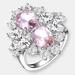 Genevive Sterling Silver Morganite Cubic Zirconia Coctail Ring - Pink - 6