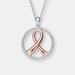 Genevive Sterling Silver Two Tone Clear Cubic Zirconia Loop Necklace - Orange - 18