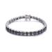 Genevive Cubic Zirconia 3mm Sterling Silver Coloured Tennis Bracelet - Grey