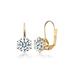 Genevive Sterling Silver With Clear Cubic Zirconia Classic Leverback Earrings - Gold