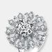 Genevive Sterling Silver Cubic Zirconia Accent Flower Ring - Grey - 7