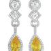 Genevive Cubic Zirconia Sterling Silver Yellow, red, green or Clear Cubic Zirconia Dangle Earrings - Blue - 46.5MM