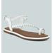 Rag & Co Stallone White Braided Flat Sandals - White - US 8