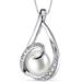 Peora Freshwater Pearl Pendant Necklace Sterling Silver Button 8 Mm - White