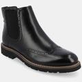 Vance Co. Shoes Hogan Wingtip Chelsea Boot - Black - 13