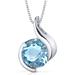 Peora Swiss Blue Topaz Pendant Sterling Silver Round 2.25 Carats - Grey