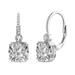 Genevive Sterling Silver White Gold Plating with Clear Cubic Zirconia Leverback Drop Earrings - White - 9MM X 21MM X 7MM