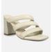 Rag & Co Kywe Off White Textured Heel Chunky Strap Sandals - White - 10