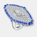Genevive Sterling Silver Sapphire Cubic Zirconia Coctail Ring - Blue - 7