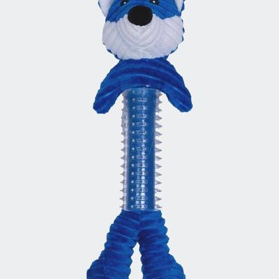 American Pet Supplies Skinny Blue Fox Corduroy Squeaking Dog Toy - Blue