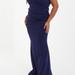 Quiz Plus Size Wrap Ruched Maxi Dress - Blue