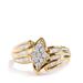 Haus of Brilliance 10K Yellow Gold 1/2 Cttw Round And Baguette-Cut Diamond Cluster Head And Channel Set Shank Ring - Gold - 7