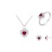 Haus of Brilliance .925 Sterling Silver, Â¾ Cttw Lab-Created Ruby, 1/4 Cttw Diamond Heart Ring, Earrings, and Pendant Necklace Set - Grey - 6.5