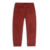 Deux Par Deux Stretch Twill Jogger Brown - Yellow/Red/Black - Red - 12Y