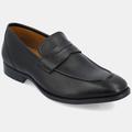 Thomas and Vine Bishop Wide Width Apron Toe Penny Loafer - Black - 12