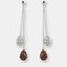 Genevive Sterling Silver Two Tone Ruby Cubic Zirconia Dangling Earrings - Red - 2