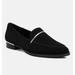 Rag & Co Paulina Black Suede Leather Loafers - Black - 7 (US)