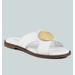 Rag & Co Eudora Embellished White Slip-Ons Sandal - White - US 6