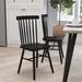 Merrick Lane Torrin Set Of Two Premium Solid Wood Spindle Back Dining Chairs With Saddle Seats And Floor Protectant Felt Pads - Black