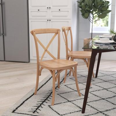 Merrick Lane Bardstown X-Back Bistro Style Wooden High Back Dining Chair In Driftwood - Brown