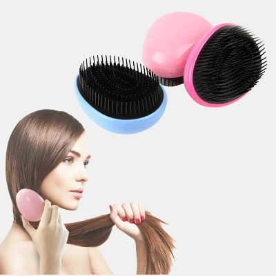 Vigor Hair Care Comb Massage Hairbrush Tangle Egg Shaped Detangling - Pink