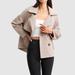 Belle & Bloom I'm Yours Wool Blend Peacoat - Beige - Brown - M