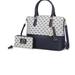 MKF Collection by Mia K Saylor Circular Print Women's Tote Bag & Wristlet Wallet 2 Pcs - Blue