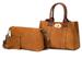 MKF Collection by Mia K Elissa 3 Pc Set Satchel Handbag With Pouch And Coin Purse - Brown