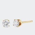 Haus of Brilliance 14K Yellow Gold 1/6 Cttw Round Brilliant-Cut Diamond Classic 4-Prong Stud Earrings - Yellow - OS
