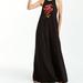 Mestiza Adelina Gown - Black/Rose Embroidery - Black