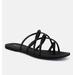 Rag & Co Sweetin Black Strappy Flat Slip On Sandals - White - US 9.5