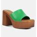 Rag & Co Scandal Slip On Block Heel Sandals In Green - Green - US 10