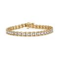 Haus of Brilliance 14K Yellow Gold Plated .925 Sterling Silver 2.00 Cttw Miracle Set Diamond Wave Link Bracelet - L-M Color, I2-I3 Clarity - Size 7.25" - Yellow