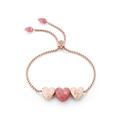 LuvMyJewelry Luv Me Thulite Bolo Adjustable I Love You Heart Bracelet in 14K Rose Gold Plated Sterling Silver - Gold