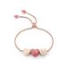 LuvMyJewelry Luv Me Thulite Bolo Adjustable I Love You Heart Bracelet in 14K Rose Gold Plated Sterling Silver - Gold