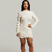 Vanity Couture Hailey High Neck Backless Sweater Dress In Ivory - White - M