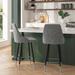 Merrick Lane Petra Set Of Two Modern Bar Height Faux Leather Upholstered Dining Stools With Chrome Accented Metal Frames And Footrests - Grey