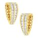 Haus of Brilliance 14K Yellow and White Gold 1.0 Cttw Channel Set Round and Baguette Diamond Multi Row Huggy Hoop Earrings (I-J Color, I2-I3 Clarity) - Gold