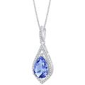 Peora Simulated Tanzanite Sterling Silver Regal Pendant Necklace - Blue