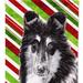 Caroline's Treasures Black And White Collie Candy Cane Christmas Garden Flag 2-Sided 2-Ply