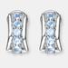 Genevive GENEVIVE Sterling Silver Ice Blue Cubic Zirconia Clip Earrings - Blue - 8MM W X 14MM L X 3MM D