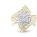 Haus of Brilliance 10K Yellow Gold Round and Baguette Diamond Crossover Cluster Ring - Gold - 7