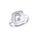 LuvMyJewelry Libra Scales Pink Tourmaline & Diamond Constellation Signet Ring In Sterling Silver - Grey - 7