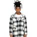 Cult of Individuality 3/4 Trench Coat In Plaid - Black - S